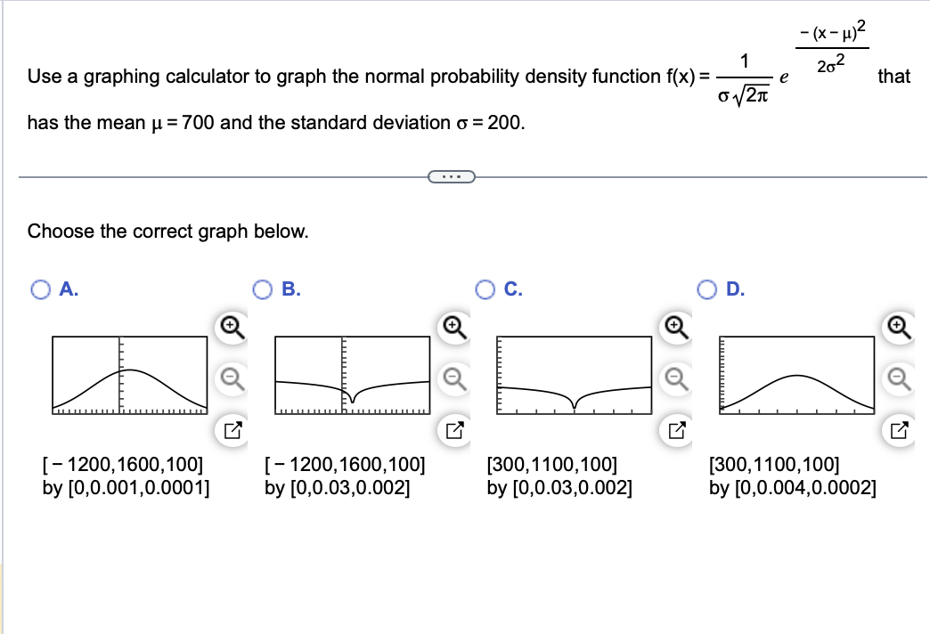 SOLVED Use a graphing calculator to graph the normal probability