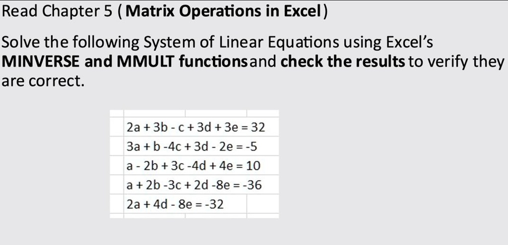 excel system of equations solver