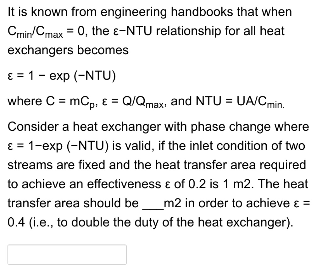 SOLVED It is known from engineering handbooks that when Cmin/Cmax = 0