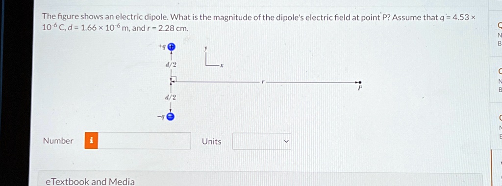 SOLVED: The figure shows an electric dipole. What is the magnitude of ...