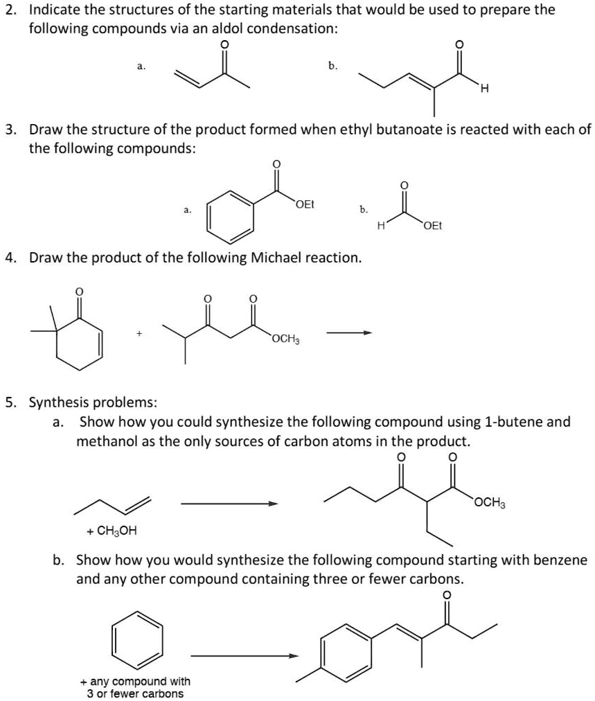 Solved: Text: Indicate The Structures Of The Starting Materials That 