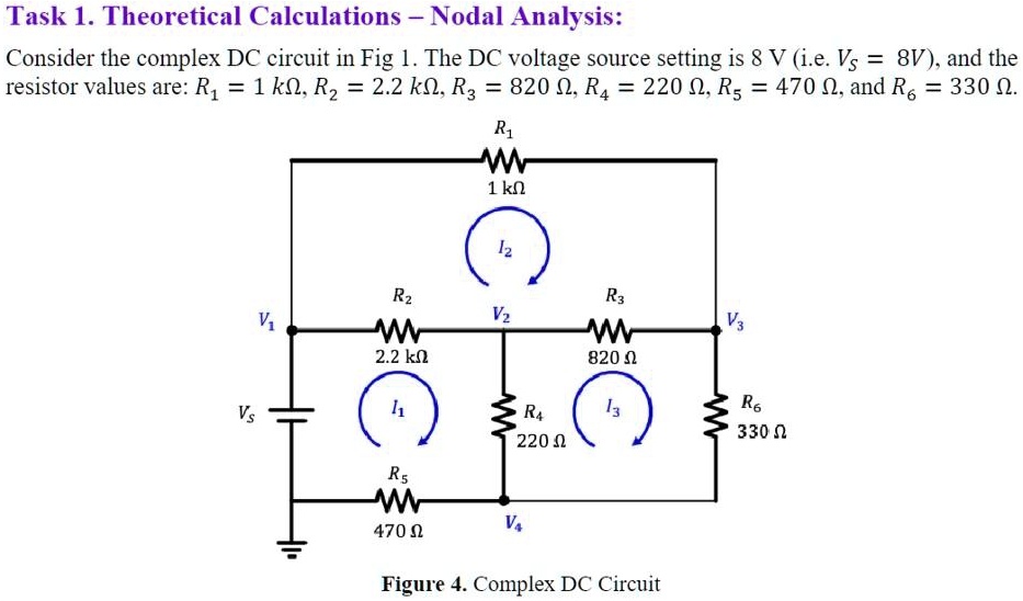 Dc Node Equations Task 1. Theoretical Calculations - Nodal Analysis: Consider the complex ...