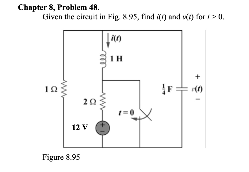 SOLVED: Chapter 8, Problem 48. Given The Circuit In Fig. 8.95, Find I(t ...