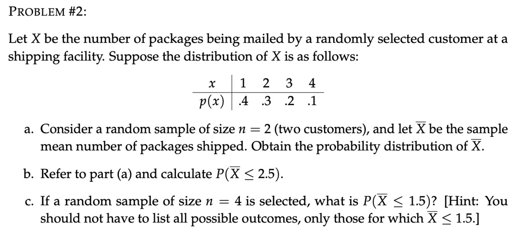 solved-problem-2-let-x-be-the-number-of-packages-being-mailed-by-a