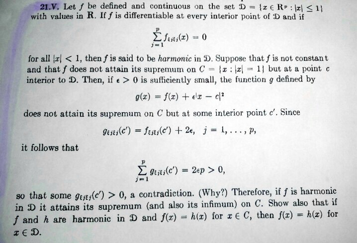 Solved 21 V Let Be Defined And Continuous The Sct D I A Re Izl 1 With Velues In R If F Is Differentiable T Every Interior Point Of D And Solved 21 V Let Be Defined And Continuous The Sct D I A Re Izl 1 With Velues In R If F Is Differentiable T Every Interior Point Of D And