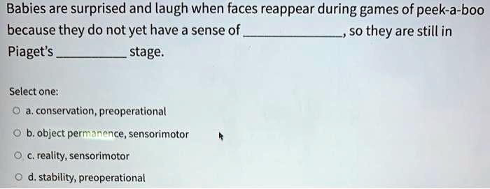 SOLVED Babies are surprised and laugh when faces reappear during