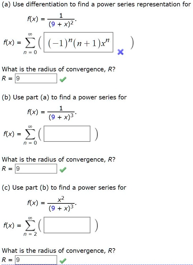 Solved A Use Differentiation To Find A Power Series Representation