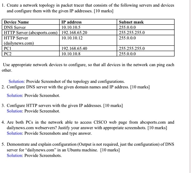 Video Solution: Create A Network Topology In Packet Tracer That 