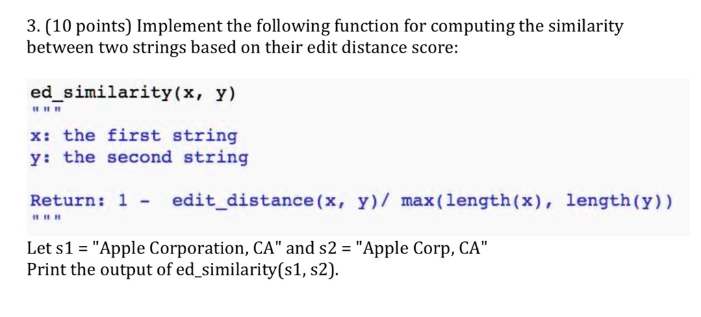In python jaccard distance 3 10 points implement the...