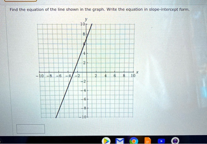 SOLVED: Find thc cquation of the line shown in the graph: Write the ...