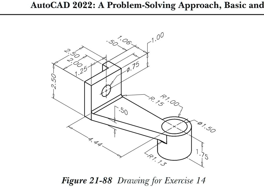 SOLVED: Draw the orthographic views of the object shown in Figure 21-88 ...