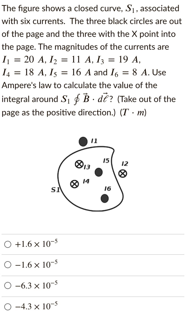 SOLVED The figure shows a closed curve, S1, associated with six