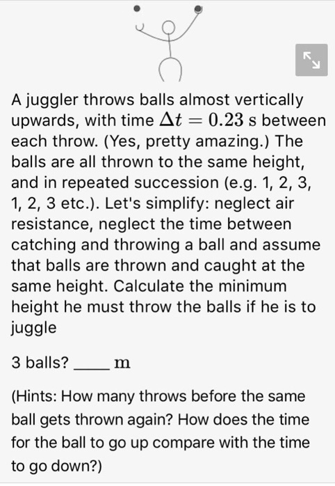 Juggler Throws Balls Almost Vertically Upwards, With Time At = 0.23 S ...