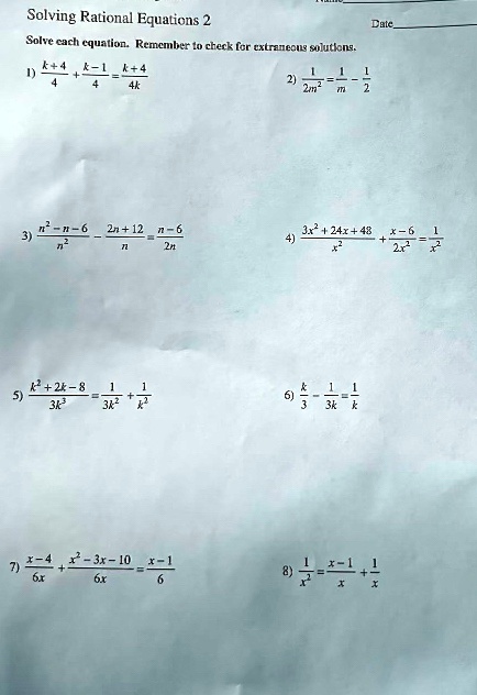 Rational Equations With Extraneous Solutions