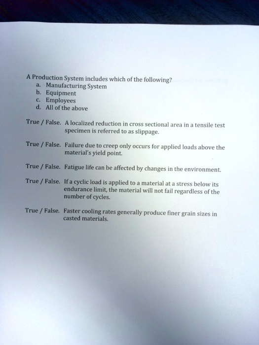 SOLVED: A Production System includes which of the following? a ...