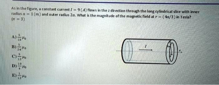 SOLVED: As shown in the figure, a constant current I = 9A flows in the ...