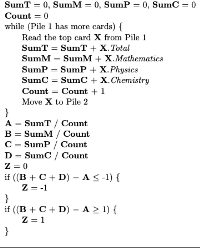 SOLVED: 'The following pseudocode is executed using the “Scores ...