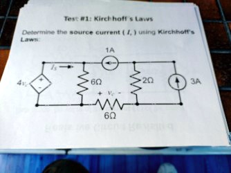 Test #1: Kirchhoff's Laws Determine the source current (Is) using ...