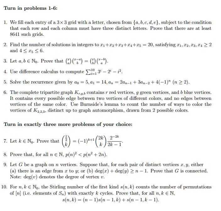 Turn in problems 1-6: We fill each entry of a 3x3 grid with letters ...