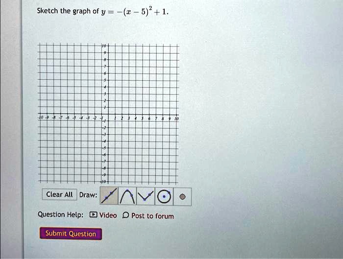 Sketch the graph of y = -(x - 5)^2 + 1.