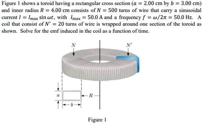 SOLVED: Figure shows a toroid having rectangular cross section (a = 2. ...