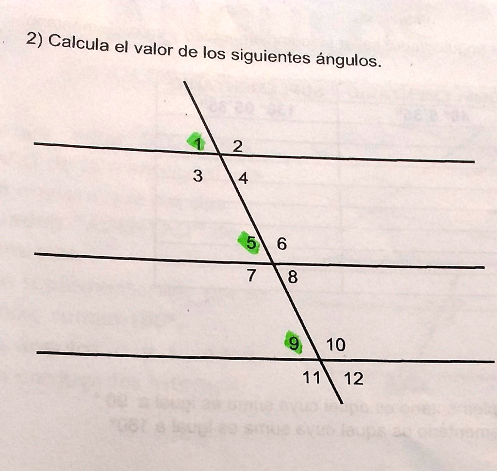 SOLVED: calcula el valor de los siguiente angulos 2) Calcula el valor ...