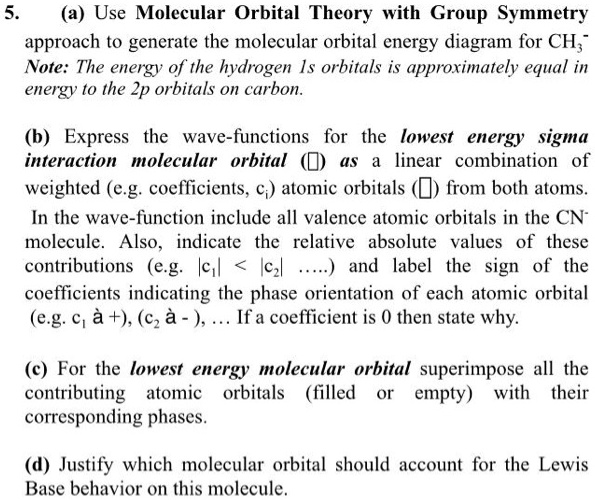 A use molecular orbital theory with group symmetry approach...