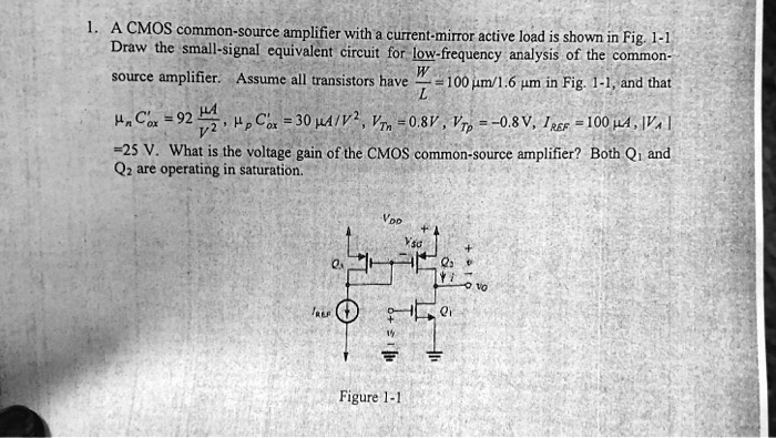 VIDEO solution: A CMOS common-source amplifier with a current-mirror ...