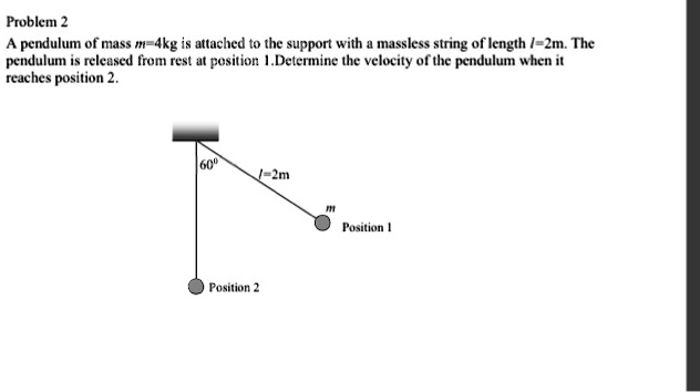 Problem 2: A pendulum of mass m = 4 kg is attached to the support with ...