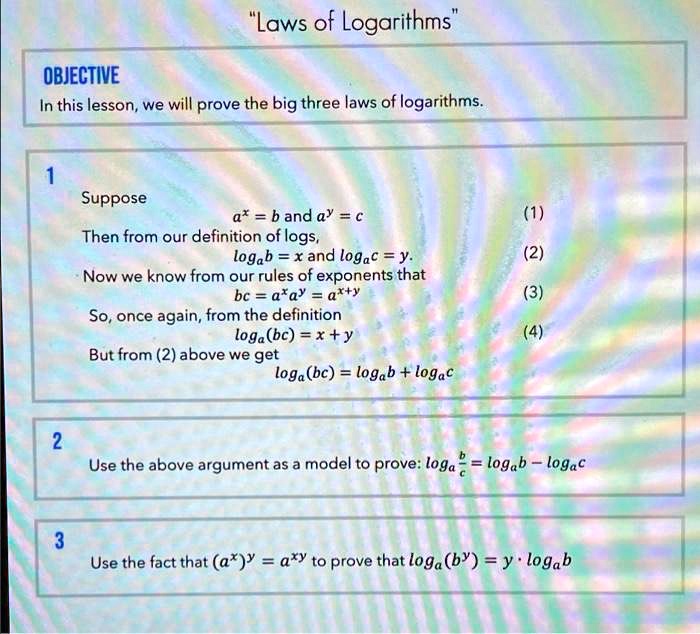 Laws of Logarithms