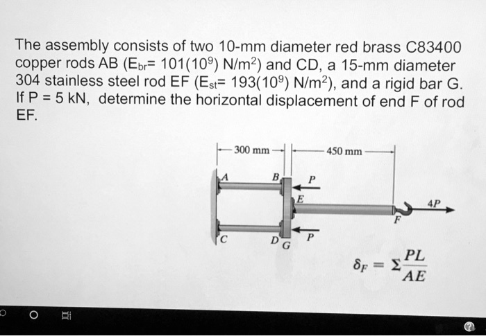 Solved The assembly consists of two red brass C83400 copper