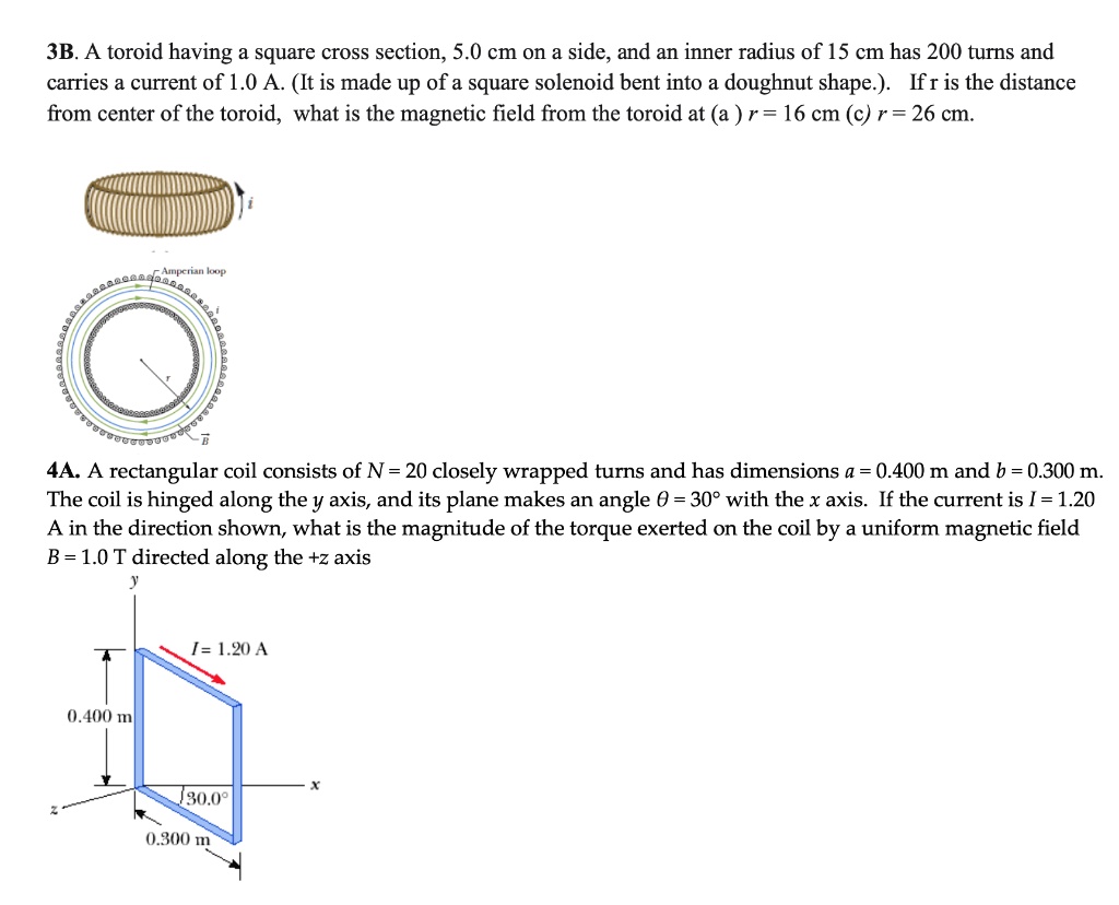 Solved 3b A Toroid Having A Square Cross Section 50 Cm On Each Side And An Inner Radius Of 7825