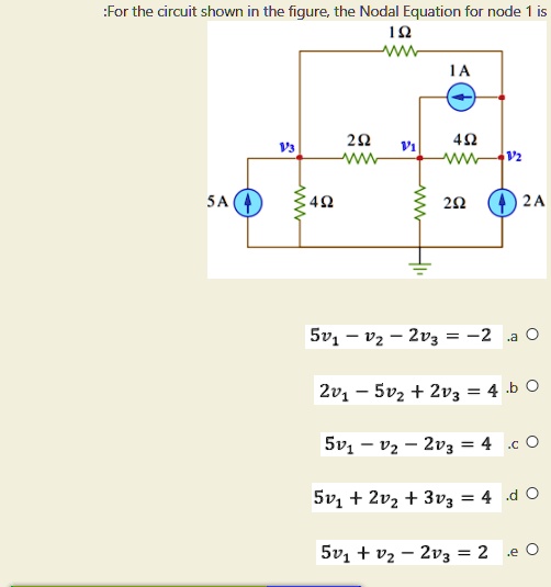 SOLVED: For the circuit shown in the figure, the Nodal Equation for ...