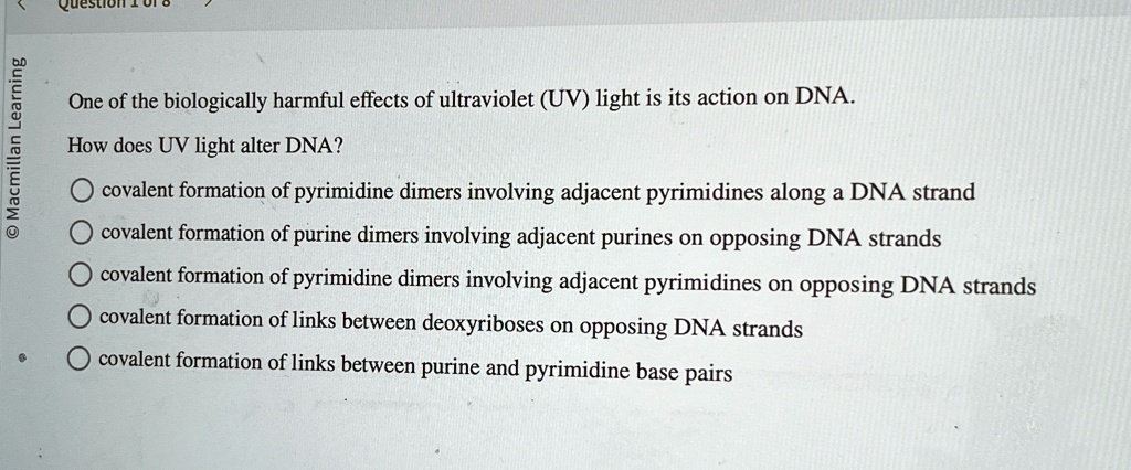 one of the biologically harmful effects of ultraviolet uv light is its ...