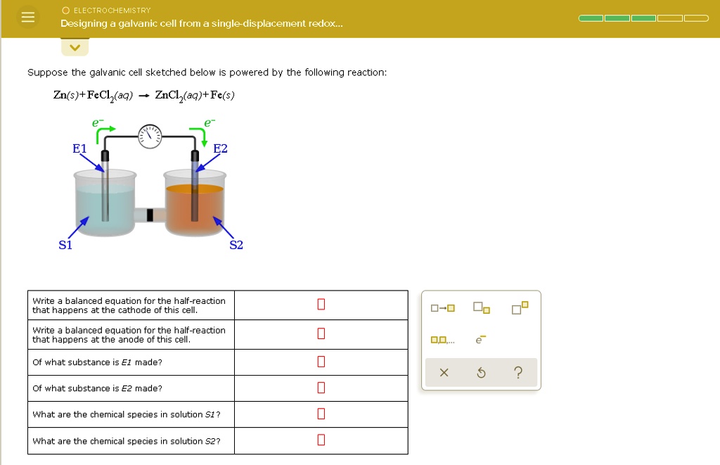 SOLVED: ELECTROCHEMISTRY Designing galvanic cell from single ...