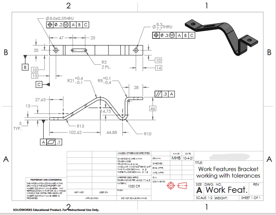 SOLVED: Solidworks - Explain step by step how to create the work ...