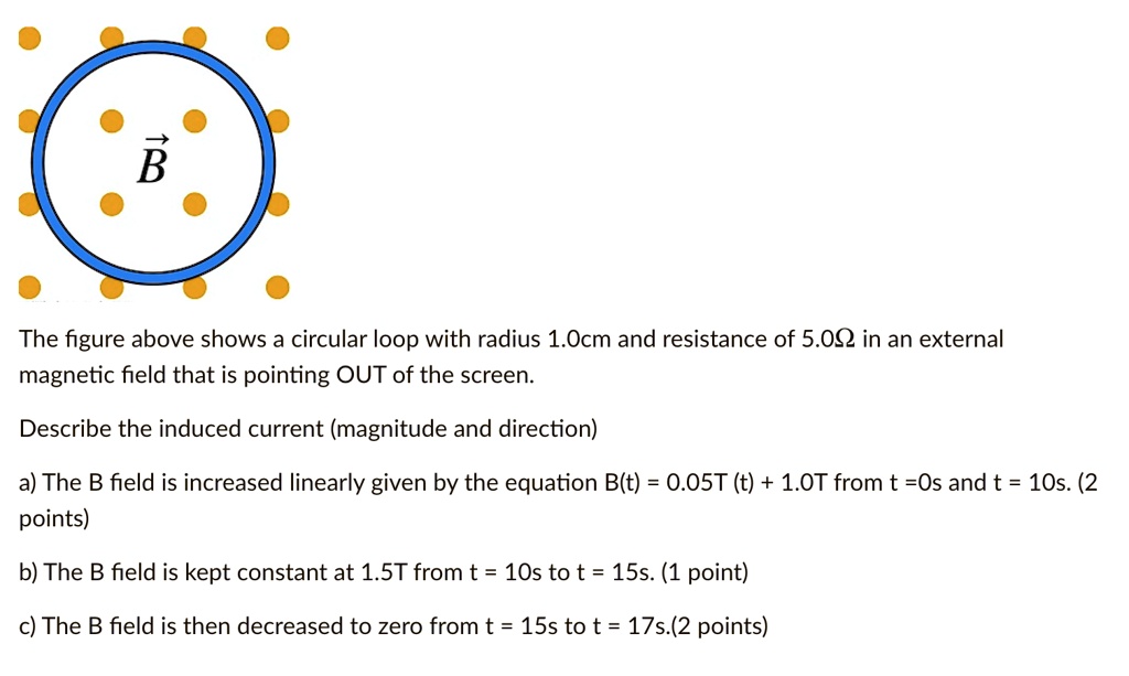 The figure above shows a circular loop with radius 1.0cm and...