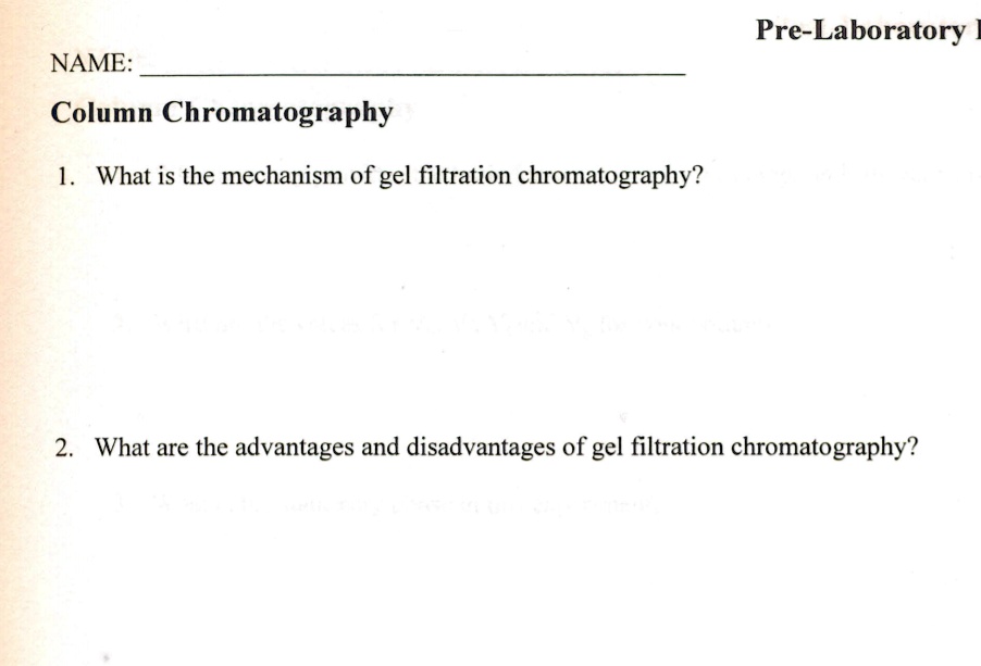 SOLVED PreLaboratory NAME Column Chromatography What is the