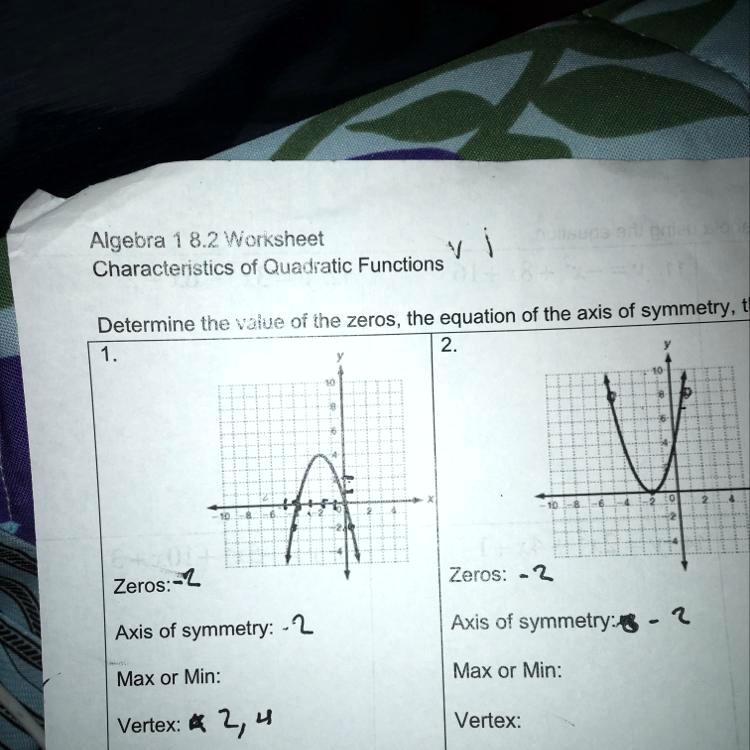 solved-determine-the-value-of-the-zero-the-equation-of-the-axis-of-symmetry-the-max-or-min-or