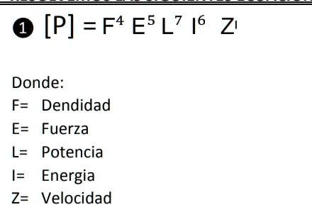 me ayudan por favor p f4 e5l7 6 z donde f dendidad e fuerza l potencia 1 energia z velocidad 76633