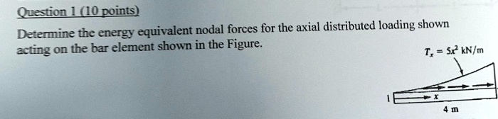 Question 1 (10 points) Determine the energy equivalent nodal forces for ...