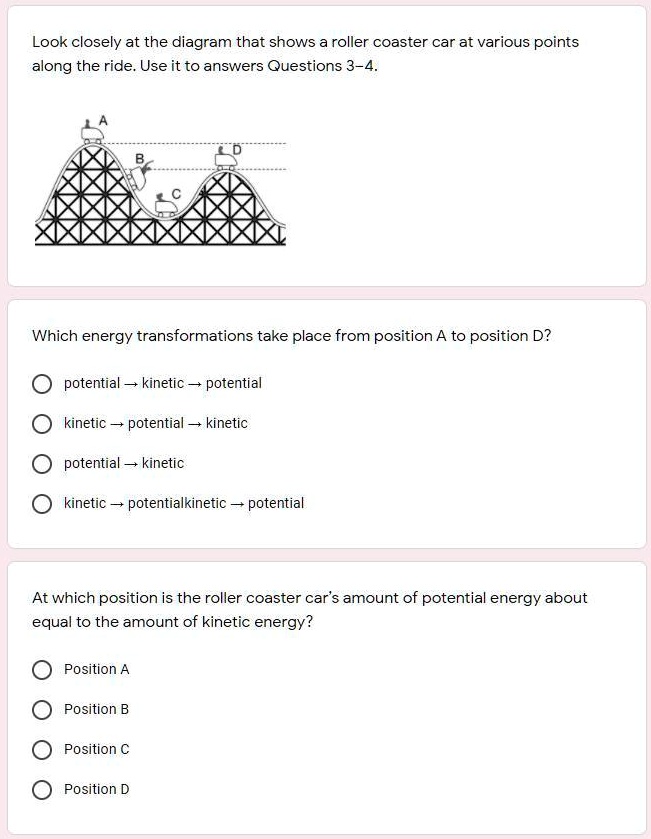 SOLVED Look closely at the diagram that shows a roller coaster