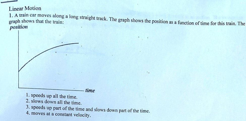 linear motion 1a train car moves along long graph shows that the train ...