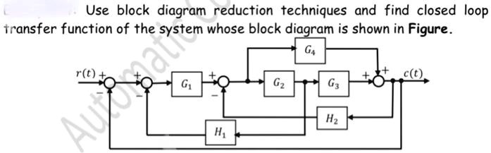 SOLVED: Use Block Diagram Reduction Techniques And Find Closed Loop ...