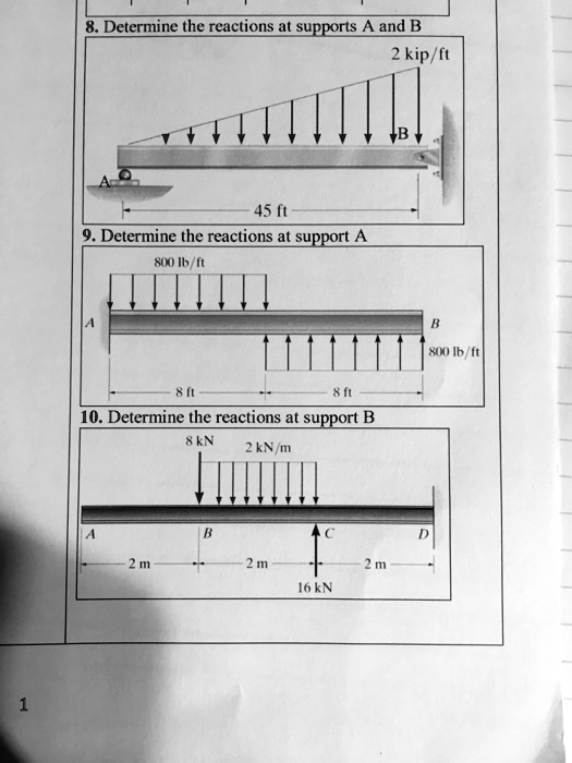 SOLVED: 8. Determine the reactions at supports A and B 2 kip/f 45 ft 9 - Determine The Reactions At Supports A And B