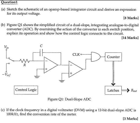 SOLVED Questionl (a) Sketch the schematic of an opampbased integrator