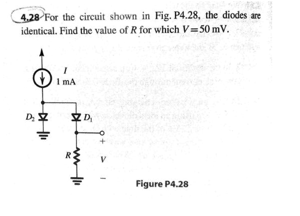 4.28 For the circuit shown in Fig. P4.28, the diodes are identical ...