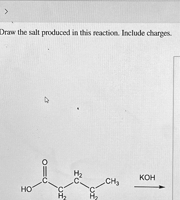 SOLVED Draw the salt produced in this reaction. Include charges. HO₂