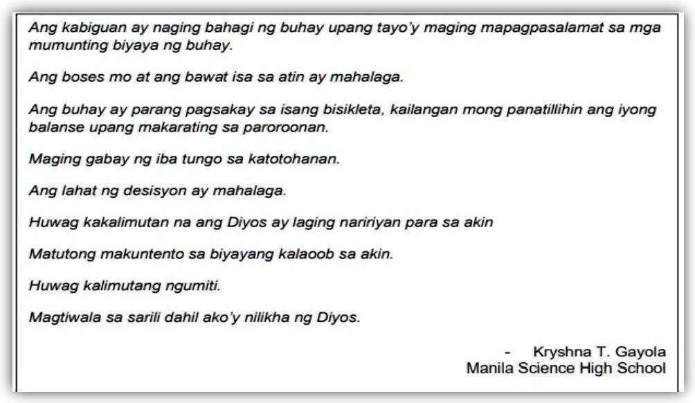 SOLVED Tulad ni Chit Juan, may misyon o layunin ka ba sa buhay