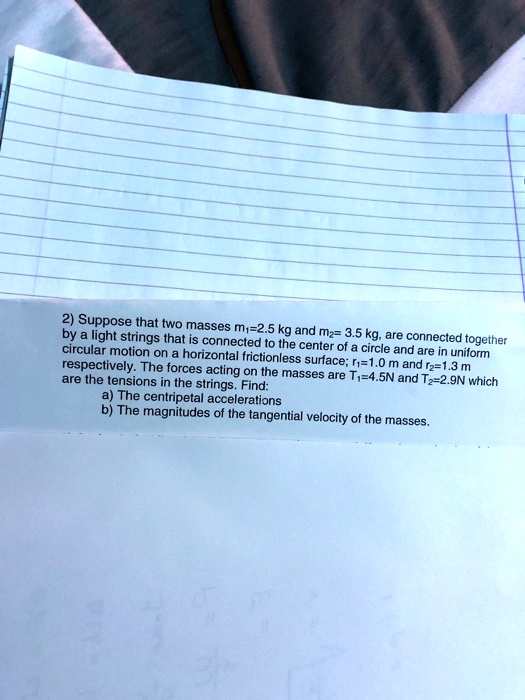 Solved Suppose That Two Masses M1 2 5 By A Light Strings That Is